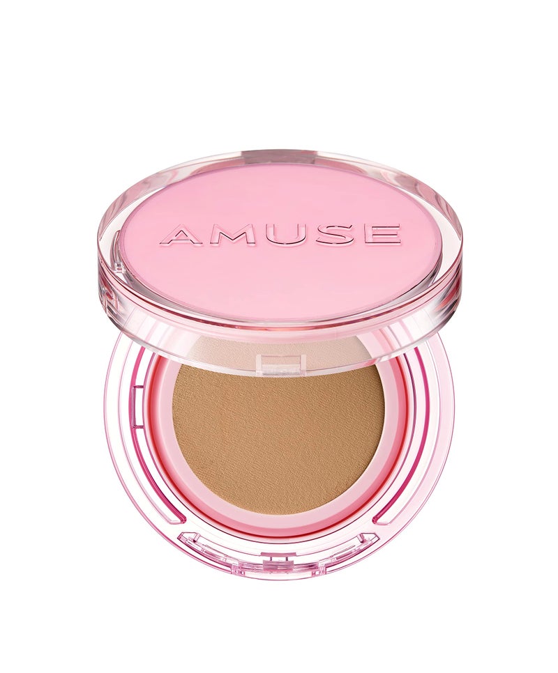 Amuse SEOUL DEW POWER VEGAN CUSHION FOUNDATION (04 TAN) | Dewy, glow, long-lasting, double coverage, clean beauty, lightweight, natural look, foundation for sensitive skin, hydrating cushion (04 TAN) - Image 1