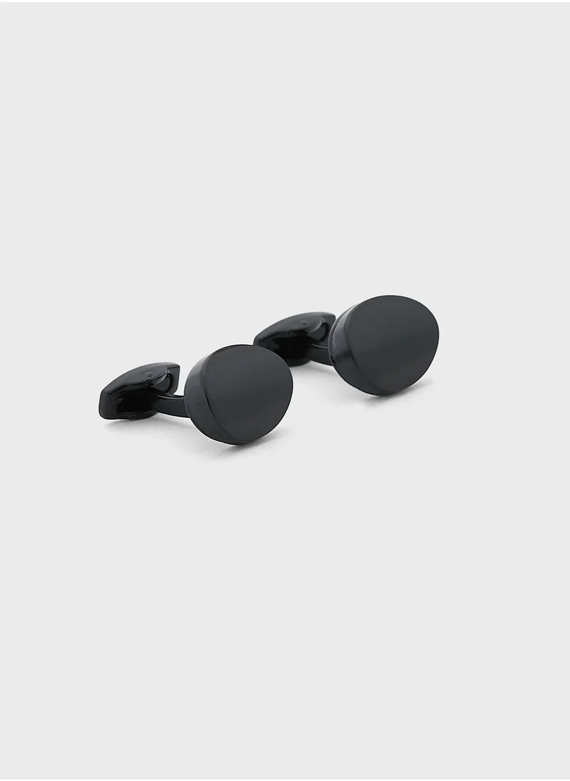 Robert Wood Oval Design Cufflink In Gift Box
