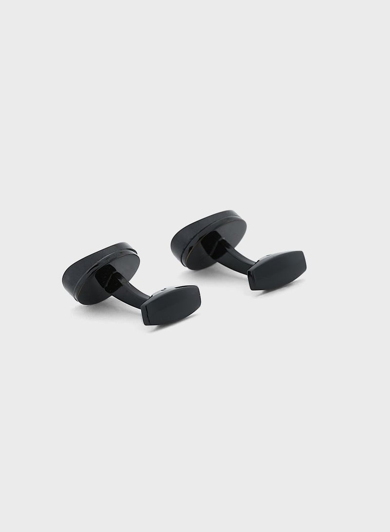 Robert Wood Oval Design Cufflink In Gift Box  - Image 3