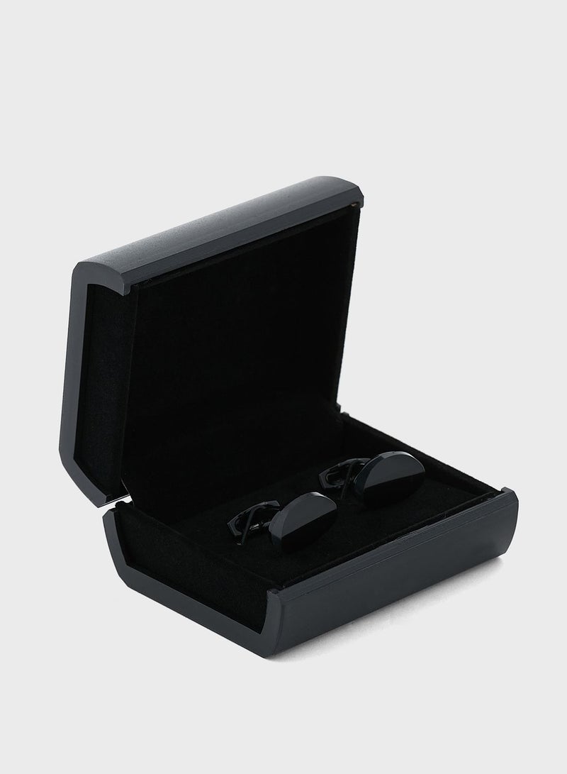 Robert Wood Oval Design Cufflink In Gift Box  - Image 2