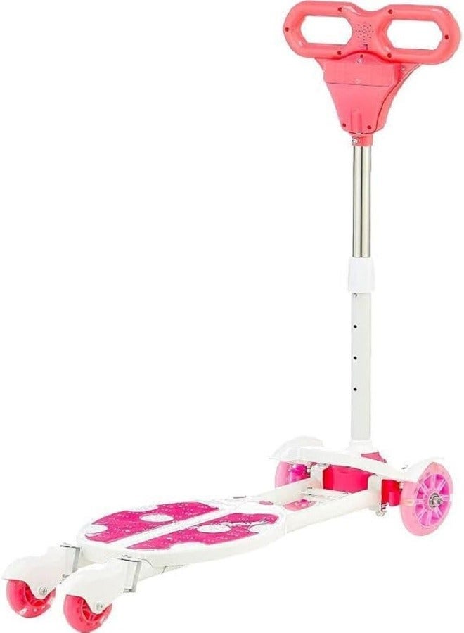 Double Board Scooter For Kids With Four Wheels - Pink, Multi Color  - Image 2