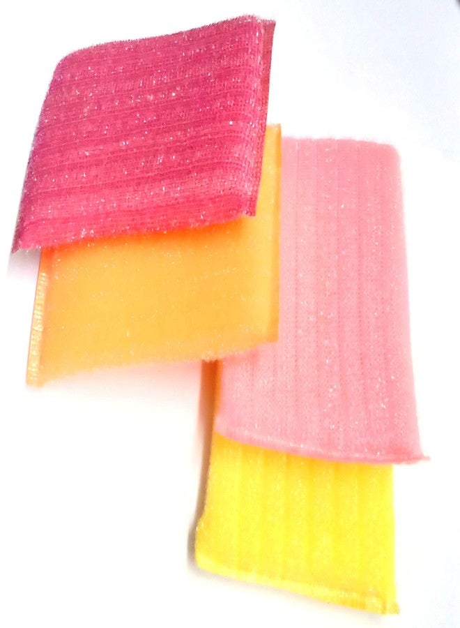 Blue Hut 4 Pcs Multi Colour Foam Pad Sponge Scourer Kitchen Scrubber for Dish/Utensils/Tiles Cleaning (14 CM X 9 CM) - Image 3