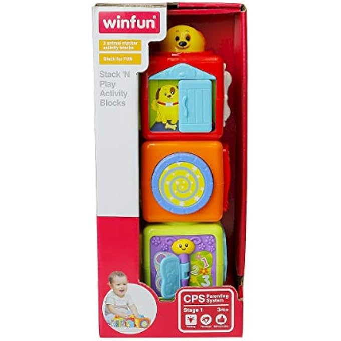 STACK 'N PLAY ACTIVITY BLOCKS – ANIMAL STACKING TOYS FOR BABIES | EDUCATIONAL SENSORY & MOTOR SKILL DEVELOPMENT | TACTILE LEARNING BABY TOY | STACKABLE ANIMAL ACTIVITY SET FOR INFANT AGES 3M+ - Image 1