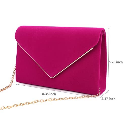 BBjinronjy Clutch Purse for Women Evening Bags Handbags for Wedding Party Cocktail Prom Faux Suede Crossbody Shoulder Bag - Image 4