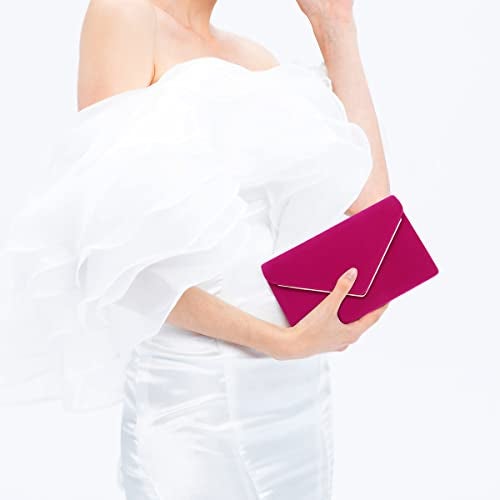 BBjinronjy Clutch Purse for Women Evening Bags Handbags for Wedding Party Cocktail Prom Faux Suede Crossbody Shoulder Bag - Image 2