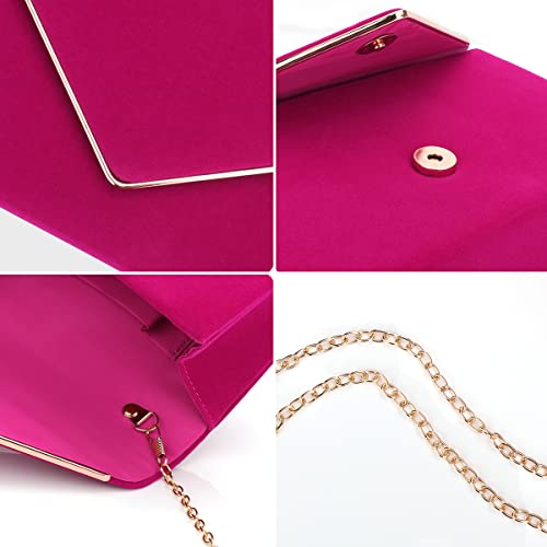 BBjinronjy Clutch Purse for Women Evening Bags Handbags for Wedding Party Cocktail Prom Faux Suede Crossbody Shoulder Bag - Image 5