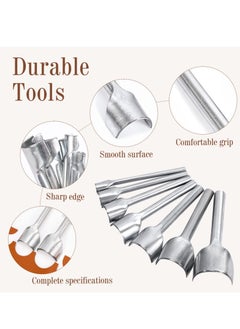SYOSI Leather Craft Tools Half-Round Punch, 7 Pieces Steel Type C DIY Leather Tools with Handle for Crafting Strap Belt, Wallet and Bag, Handwork Tool Set (10-40mm)  - Image 2