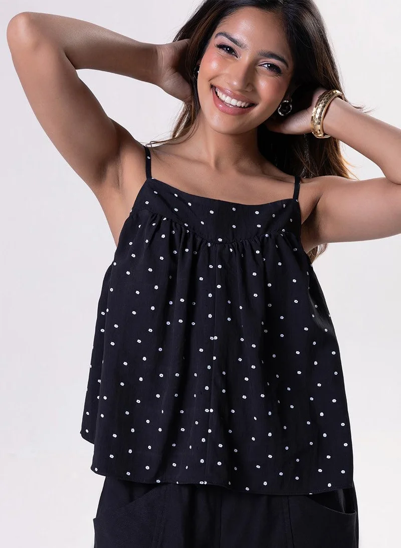 Zigzag Strappy Cotton Top