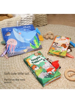 Generic Cloth Book Baby Animal Three-dimensional Tail Early Education Cloth Book 1 Year Old Educational Toys Newborn Baby Cloth Book Wholesale-Color: Short Cloth Book-Shape (Chinese And English Version, 4 Pages, 8 Faces With Sound Paper BB) 20g  - Image 3