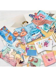 Generic Cloth Book Baby Animal Three-dimensional Tail Early Education Cloth Book 1 Year Old Educational Toys Newborn Baby Cloth Book Wholesale-Color: Short Cloth Book-Shape (Chinese And English Version, 4 Pages, 8 Faces With Sound Paper BB) 20g  - Image 2