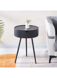 Round Side Table Small Coffee Table End Table for Living Room Bedroom Small Space Wooden Bedside Table Easy Assemble Side Table for Small Space