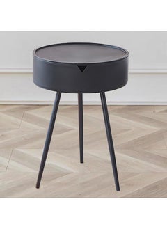 XiuWoo Round Side Table Small Coffee Table End Table for Living Room Bedroom Small Space Wooden Bedside Table Easy Assemble Side Table for Small Space  - Image 2