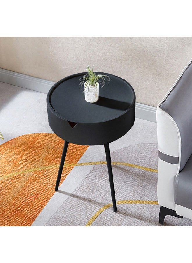 XiuWoo - Round Side Table Small Coffee Table End Table for Living Room Bedroom Small Space Wooden Bedside Table Easy Assemble Side Table for Small Space - Image 1