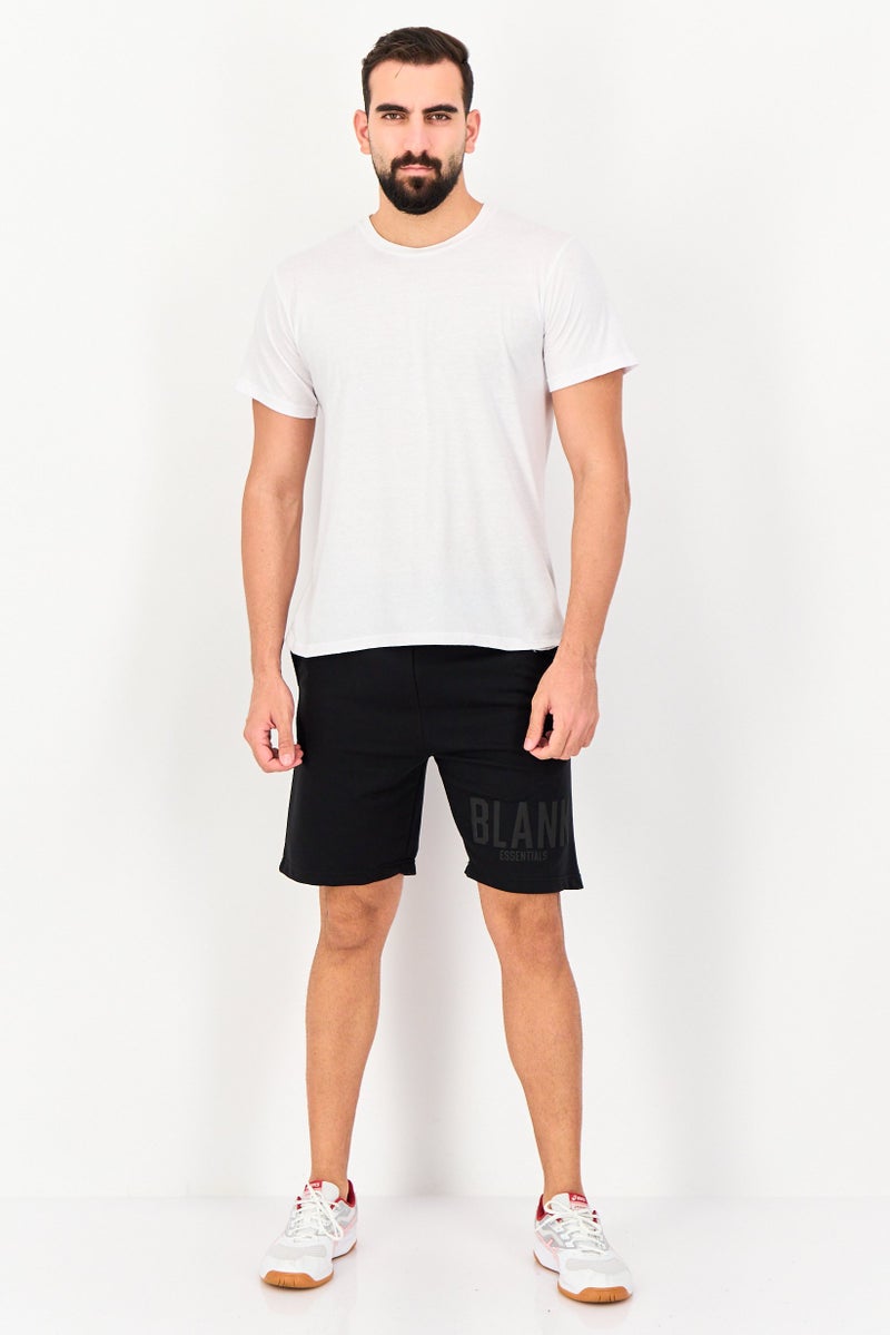 Blank Essentials Men Brand Logo Basic Shorts, Black - Image 3