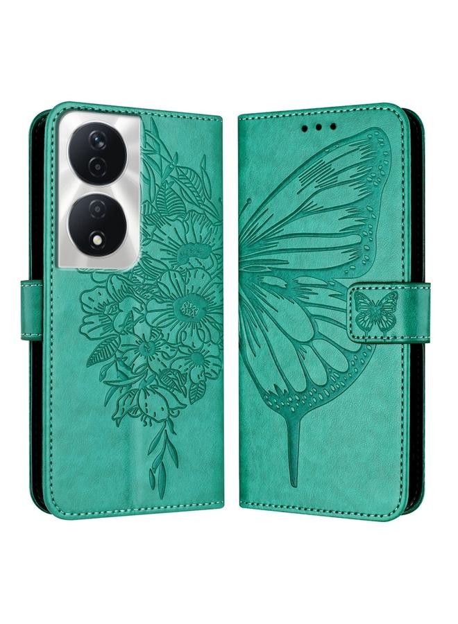 S-TOP Case For Honor 90 Smart/X7b 4G/X7b 5G Embossed Butterfly Leather Phone Case - Image 1