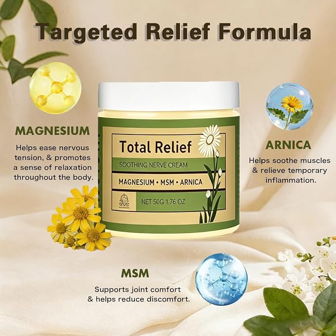 YOOJ 4 Fl Oz Gentle Magnesium Cream, MSM & Arnica Fast-Absorbing Soothing Balm for Nerve & Body Relief - Image 2