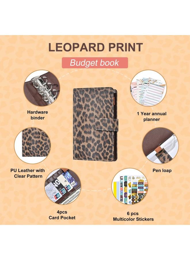 Bluejw - In Stock Amazon Cross-border Creative Leopard Handbook A6 Plan Binder 6-hole Cash Budget Notebook - Image 1