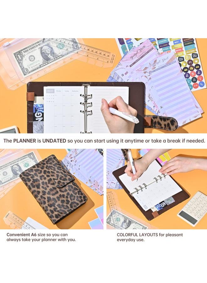 Bluejw - In Stock Amazon Cross-border Creative Leopard Handbook A6 Plan Binder 6-hole Cash Budget Notebook - Image 1