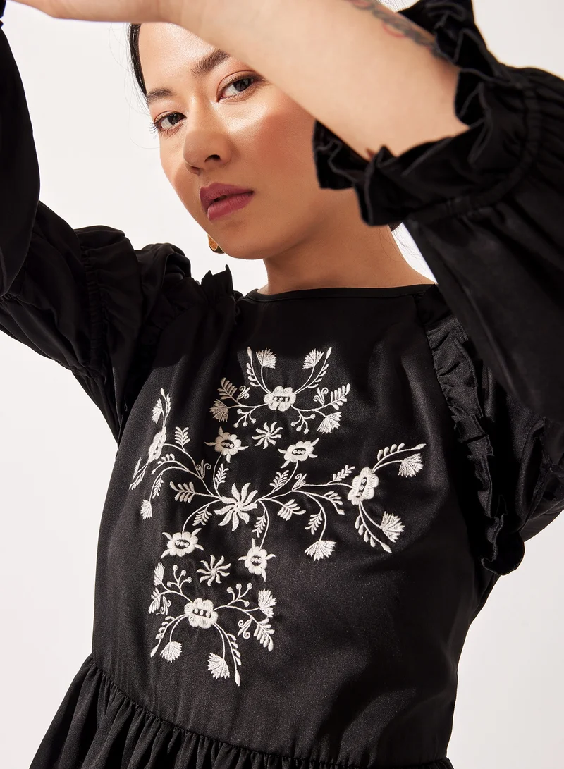 The Label Life Floral Embroidered Top