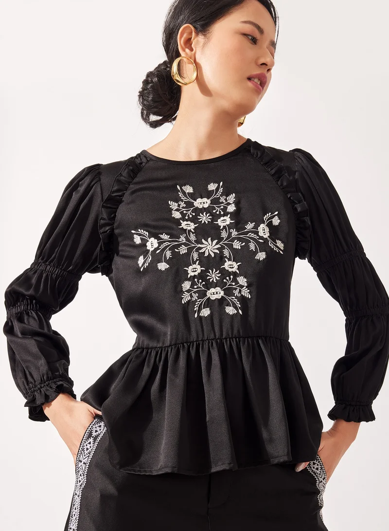 The Label Life Floral Embroidered Top
