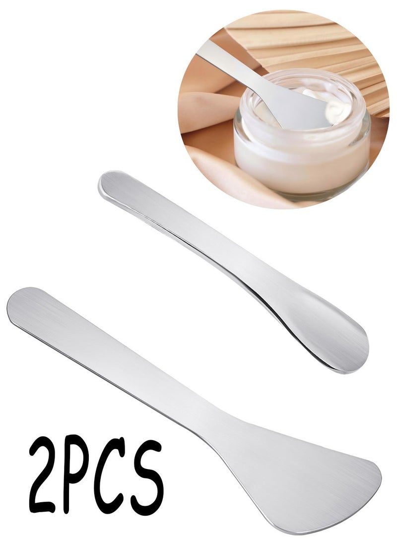 2Pcs Mini Metal Cosmetic Spatulas, Skincare Spatula for Eye Cream, Essence & Facial Mask, Beauty Tool for Mixing and Sampling Skin Care Products - Image 1