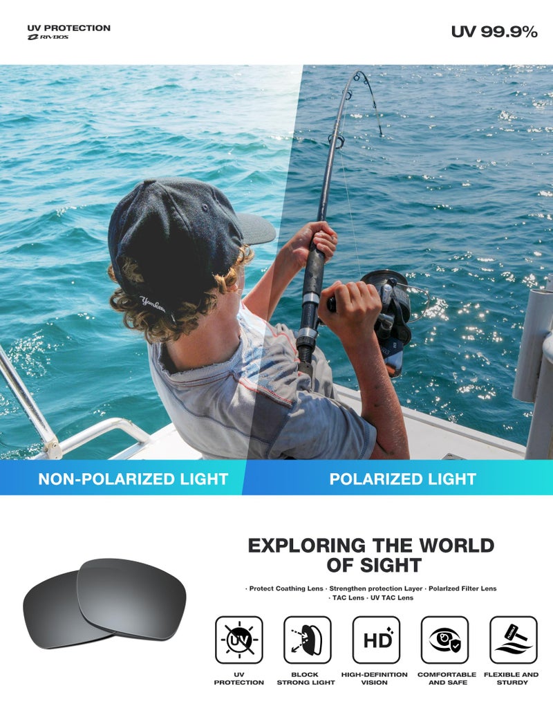 RIVBOS Polarized Sports Sunglasses Driving Sunglasses Shades for Men Women Tr90 Frame for Cycling Fishing Running RB831 - Image 2