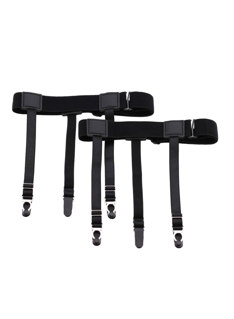 Y&D Men's Shirt Holder Adjustable Elastic Garter Belt with Anti-Slip Locking Clip for Pleating and Fixing the Position of Shirts - Image 2