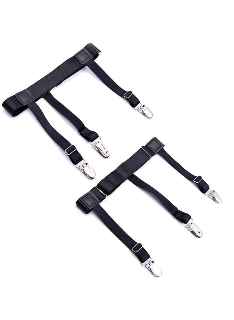 Y&D Men's Shirt Holder Adjustable Elastic Garter Belt with Anti-Slip Locking Clip for Pleating and Fixing the Position of Shirts - Image 5