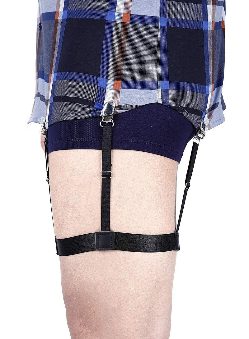 Y&D Men's Shirt Holder Adjustable Elastic Garter Belt with Anti-Slip Locking Clip for Pleating and Fixing the Position of Shirts - Image 4