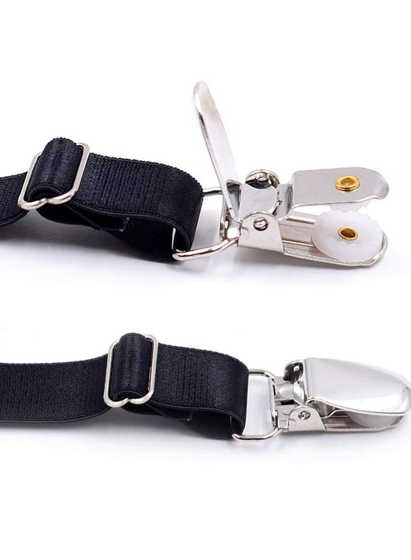 Y&D Men's Shirt Holder Adjustable Elastic Garter Belt with Anti-Slip Locking Clip for Pleating and Fixing the Position of Shirts - Image 3
