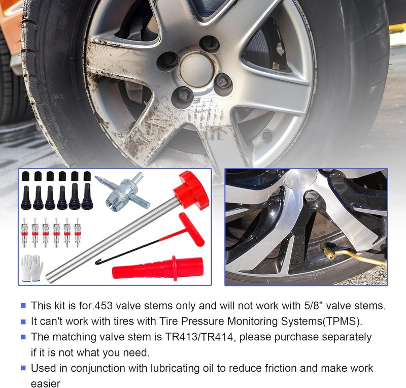 Richcat Quick Change Tire Valve Tool Kit,Tire Valve Stem Core Quickly Replacement Tool Kit,Perfect Tool for Replacing Leaky Valves in Cars,ATVs,Trucks,Motorcycles, etc.with TR413/414 Valve,4-Way Valve Tool - Image 2