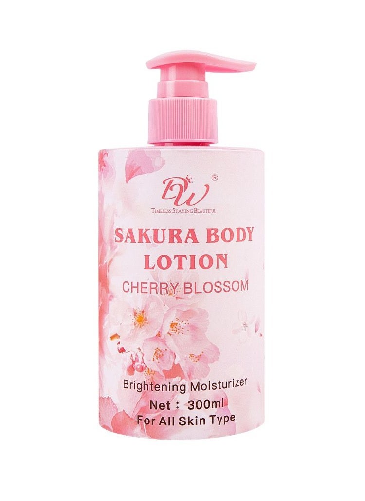 DW - DW Sakura Body Moisturizing Whitening Brighten Lotion 300ml - Image 1