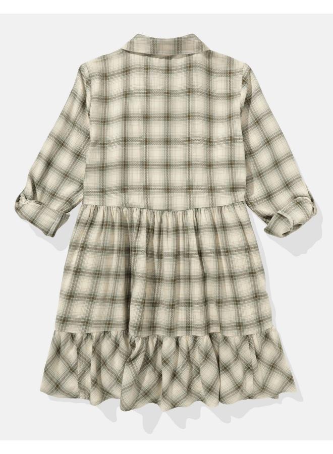 American Eagle Plaid Ruffle Dress - Image 2