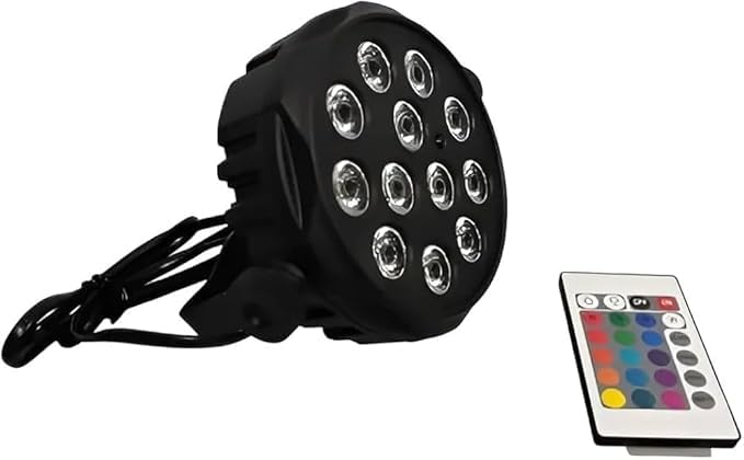 ضوء مسرح LED بار، 12 LED RGB، إضاءة حفلات DJ مع تركيب سهل، أسود