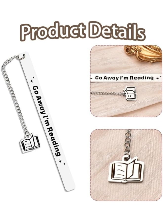 Gifts for Book Lovers Funny Bookmarks for Women Men Birthday Gifts for Readers Bookworm Gifts for Women Men Funny Gift for Book Club Friends Daughter Son Bookmark - Go Away I'm Reading - Image 3