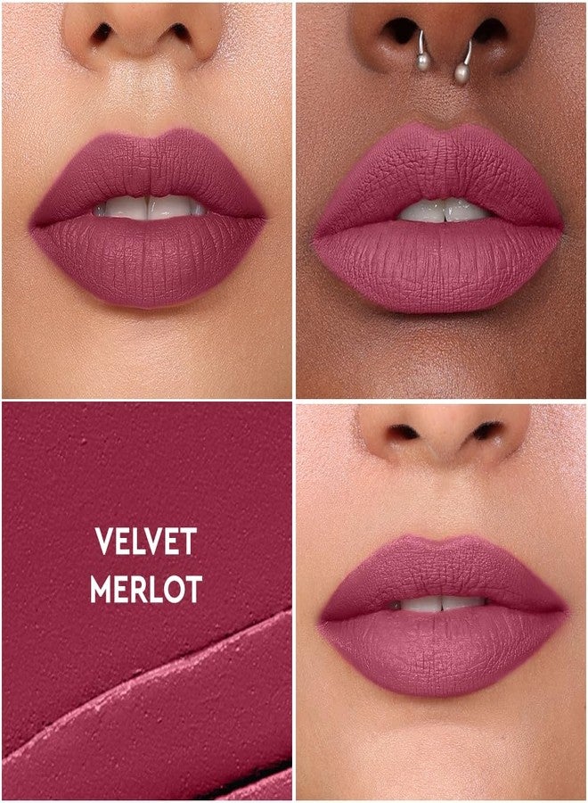Kiro Non-Stop Airy Matte Liquid Lipstick - Velvet Merlot (Redish Pink), 5ml | Super-Pigmented, Long-Lasting, hydrating | Waterproof, Smudge-Proof, Lightweight | Infused with Avocado & Apricot Oil - Image 4