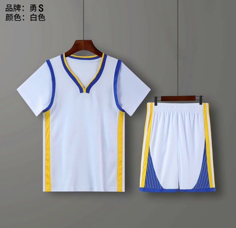Fake Two-Piece Basketball Uniform Baby Toddler'S Class Uniform Short-Sleeved Basketball Uniform Suit Children'S Uniform Printable Uniform - Image 1