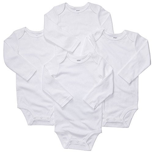 Carter's Unisex-Baby 4-Pack Long Sleeve Bodysuits - White - 6M - Image 5