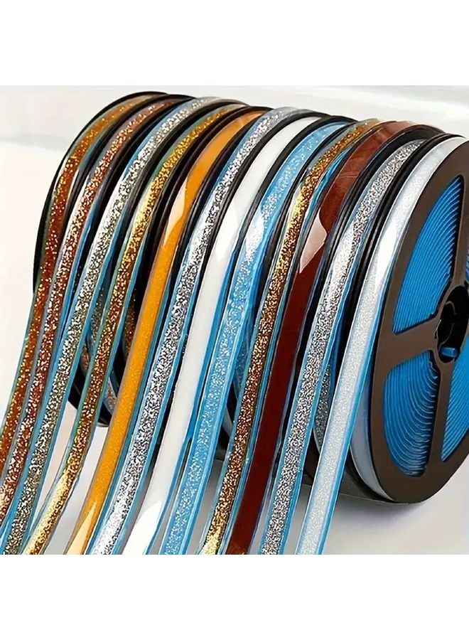 شريط لاصق ذاتي من البولي فينيل كلوريد المضاد للماء فضي اللون لمطبخ وحمام، بطول 6 أمتار - Image 2