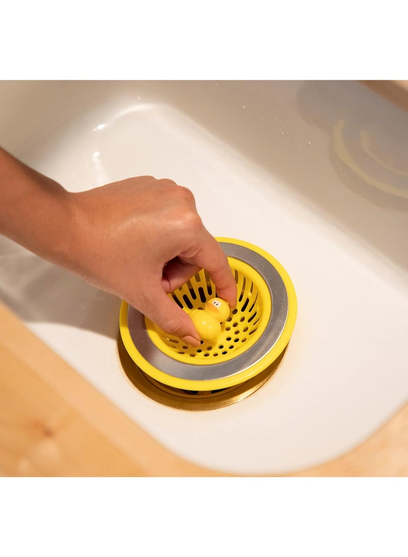 Joie Quack Kitchen Sink Strainer Basket, Fits All Standard Sinks, Stainless Steel, Cute Garbage Disposal Drain Cover, 4.5-Inch, Yellow Duck - Image 4