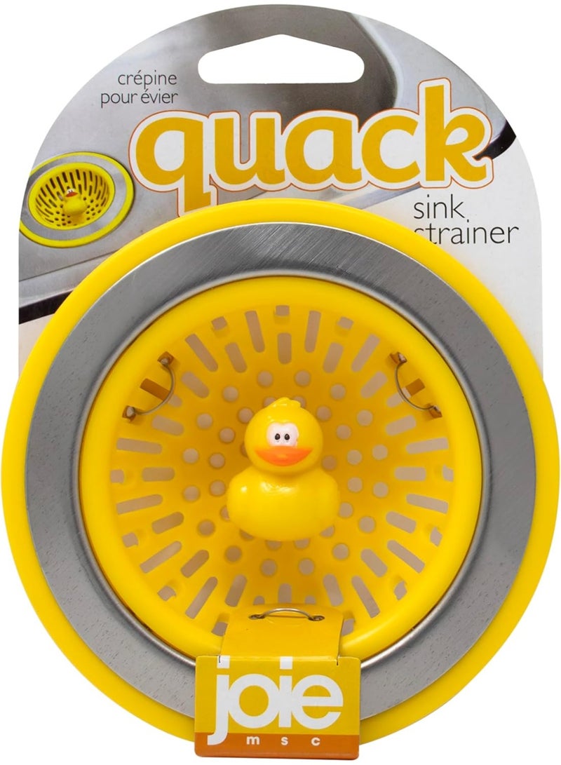 Joie Quack Kitchen Sink Strainer Basket, Fits All Standard Sinks, Stainless Steel, Cute Garbage Disposal Drain Cover, 4.5-Inch, Yellow Duck - Image 1