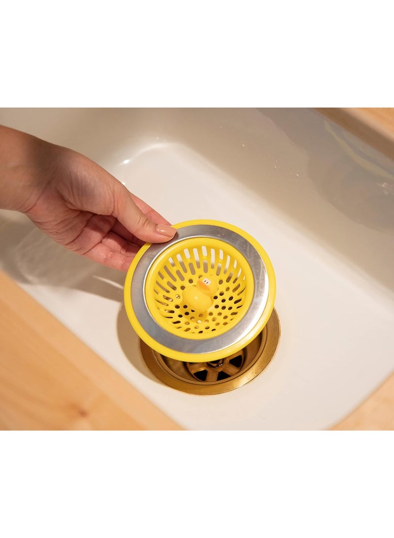 Joie Quack Kitchen Sink Strainer Basket, Fits All Standard Sinks, Stainless Steel, Cute Garbage Disposal Drain Cover, 4.5-Inch, Yellow Duck - Image 3