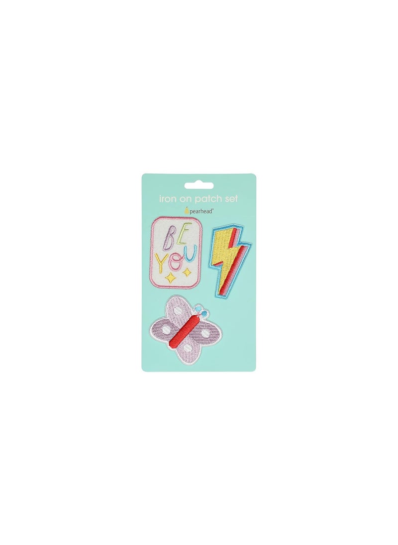 pearhead Pearhead Be You Iron On Patches Back to School Sports Accessories Patch Set for Backpack Lunchbag or Jacket Fun DIY Iron On Patch Set for Kids Patches for Back to School  - Image 4