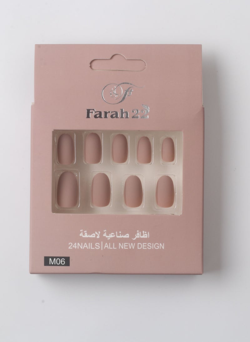 Farah22 24-Piece Matte Adhesive False Nails - Image 1