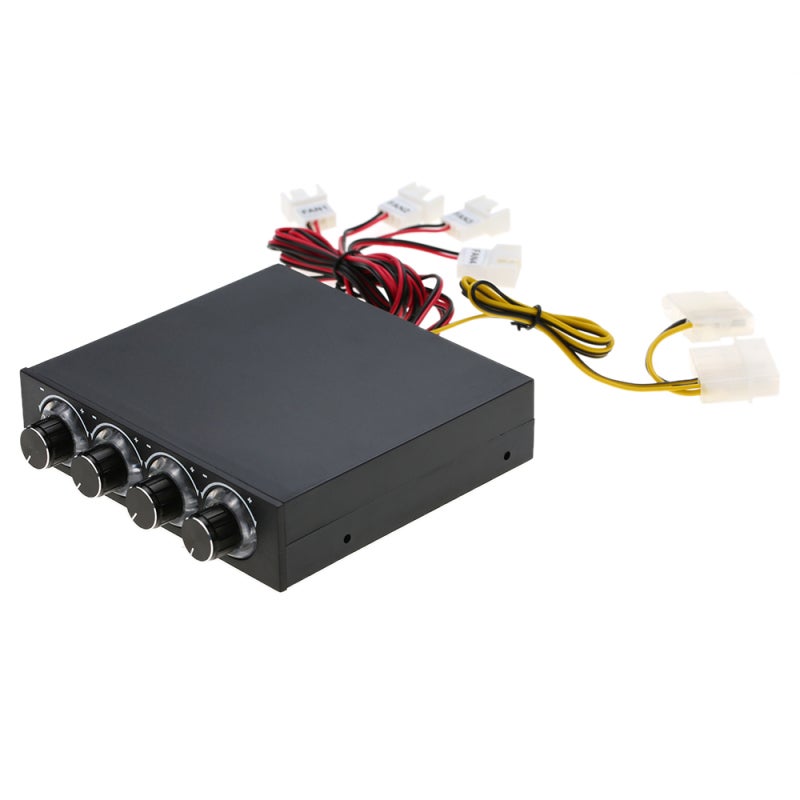 PC Fan Controller: 3.5" Drive Bay, Control 4 Fans Simultaneously, Blue LED Display - Reduce Noise, Manual Stepless Speed Adjustment for PC Enthusiasts - Image 2