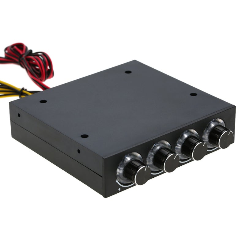 PC Fan Controller: 3.5" Drive Bay, Control 4 Fans Simultaneously, Blue LED Display - Reduce Noise, Manual Stepless Speed Adjustment for PC Enthusiasts - Image 4