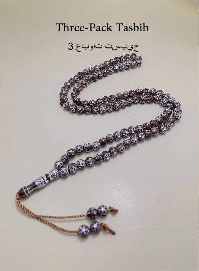 General 3 Pack/99 Acrylic Prayer Beads/Tasbih/8mm  - Image 1