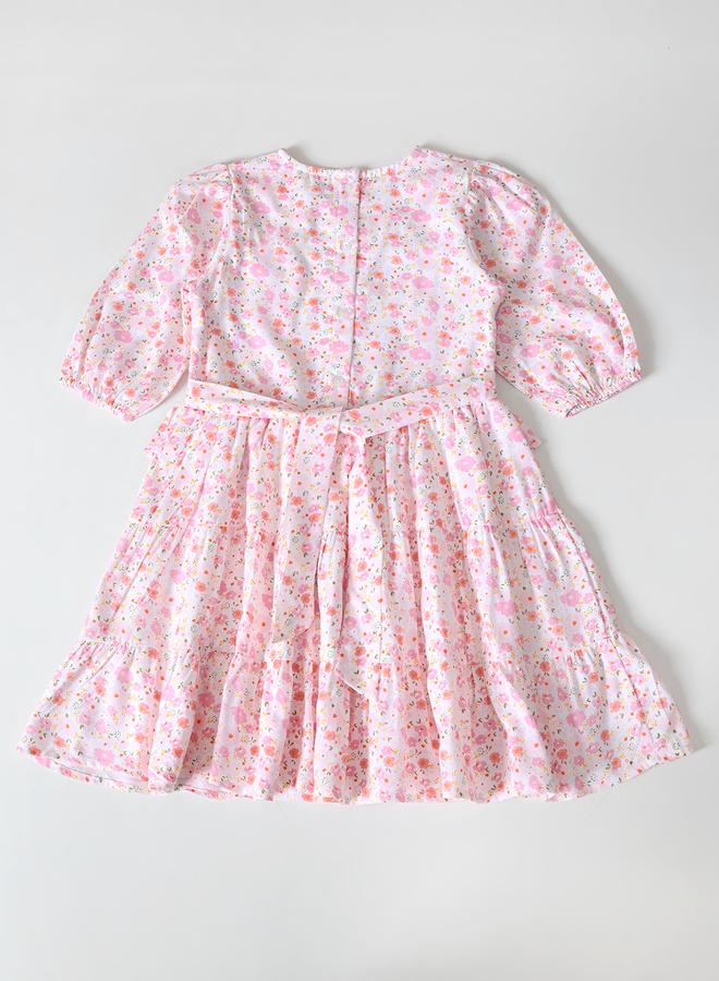 BELLA MODA Floral Smocked Bodice Dress - Image 3