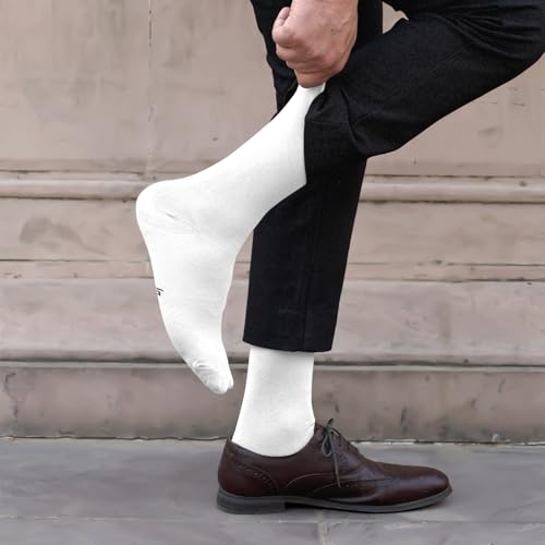 FOOTPRINTS Odour Free Organic Cotton & Bamboo Men's Formal Socks | White | Pack of 3 - Image 3