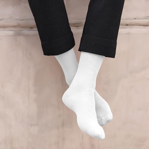 FOOTPRINTS Odour Free Organic Cotton & Bamboo Men's Formal Socks | White | Pack of 3 - Image 2